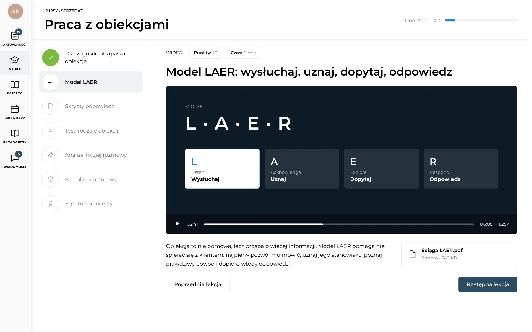 Lekcja kursu z wideo, notatkami i ściągą do pobrania